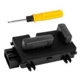 Power seat recline switch module with ridged lever caps and small screwdriver