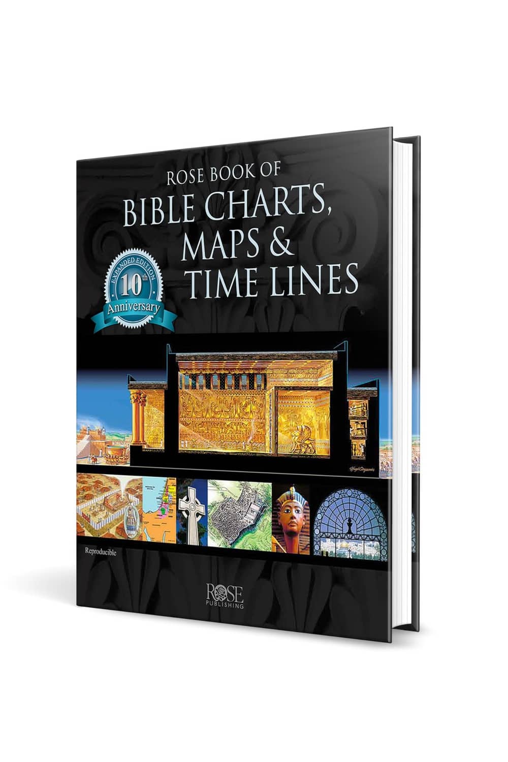Bible charts, maps and time lines book displayed closed with cover and spine