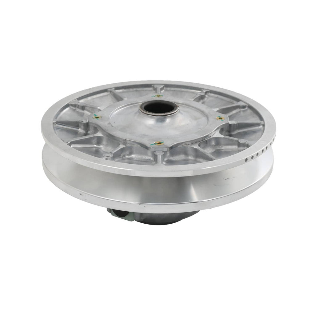 Secondary driven clutch sheave, silver metal with outer lip detail and center bore