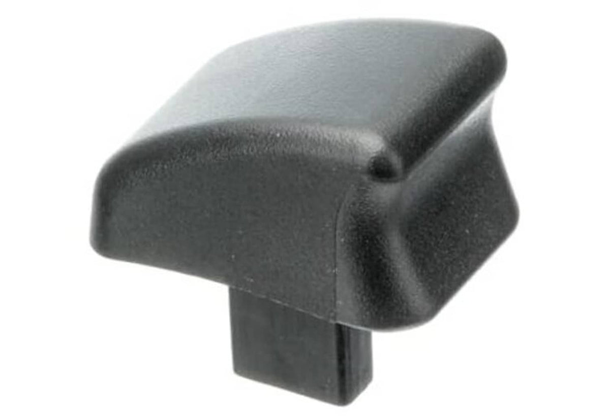 Black seat adjustment knob cap with short cylindrical base