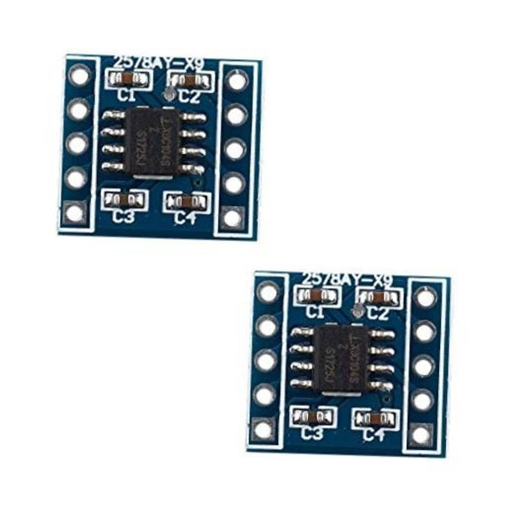 Digital potentiometer module PCB with black IC and side mounting holes