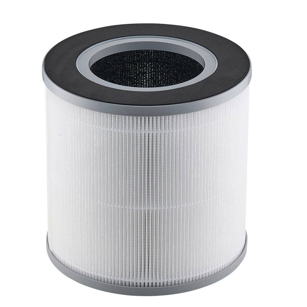 3-in-1 replacement air filter cylinder with dark top cover and white pleated media