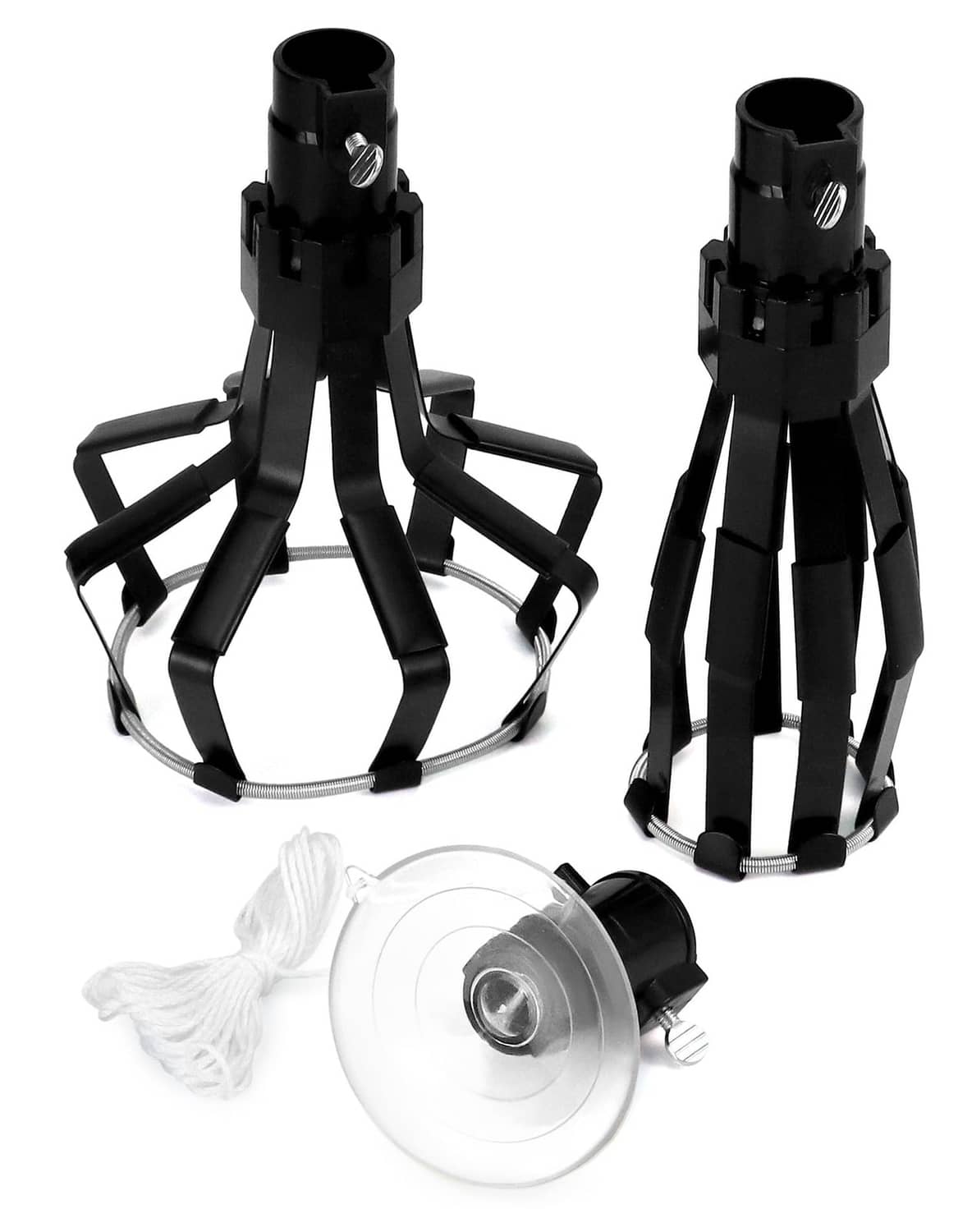 Black suction cup light bulb changer tripod tool set with bulb socket head and cord