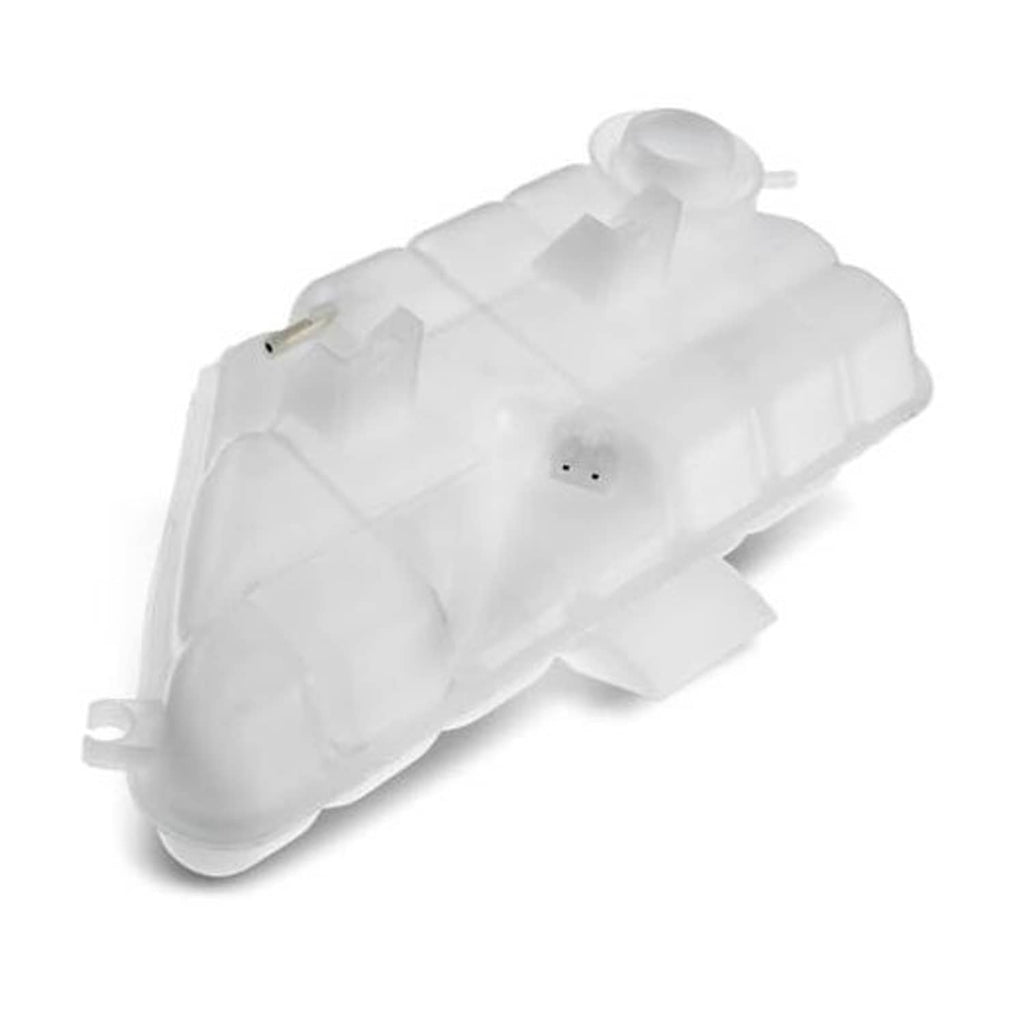Coolant overflow reservoir tank with sensor, white plastic housing