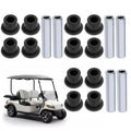 Leaf spring bushing set for golf cart: black rubber bushings with silver metal sleeves and pins