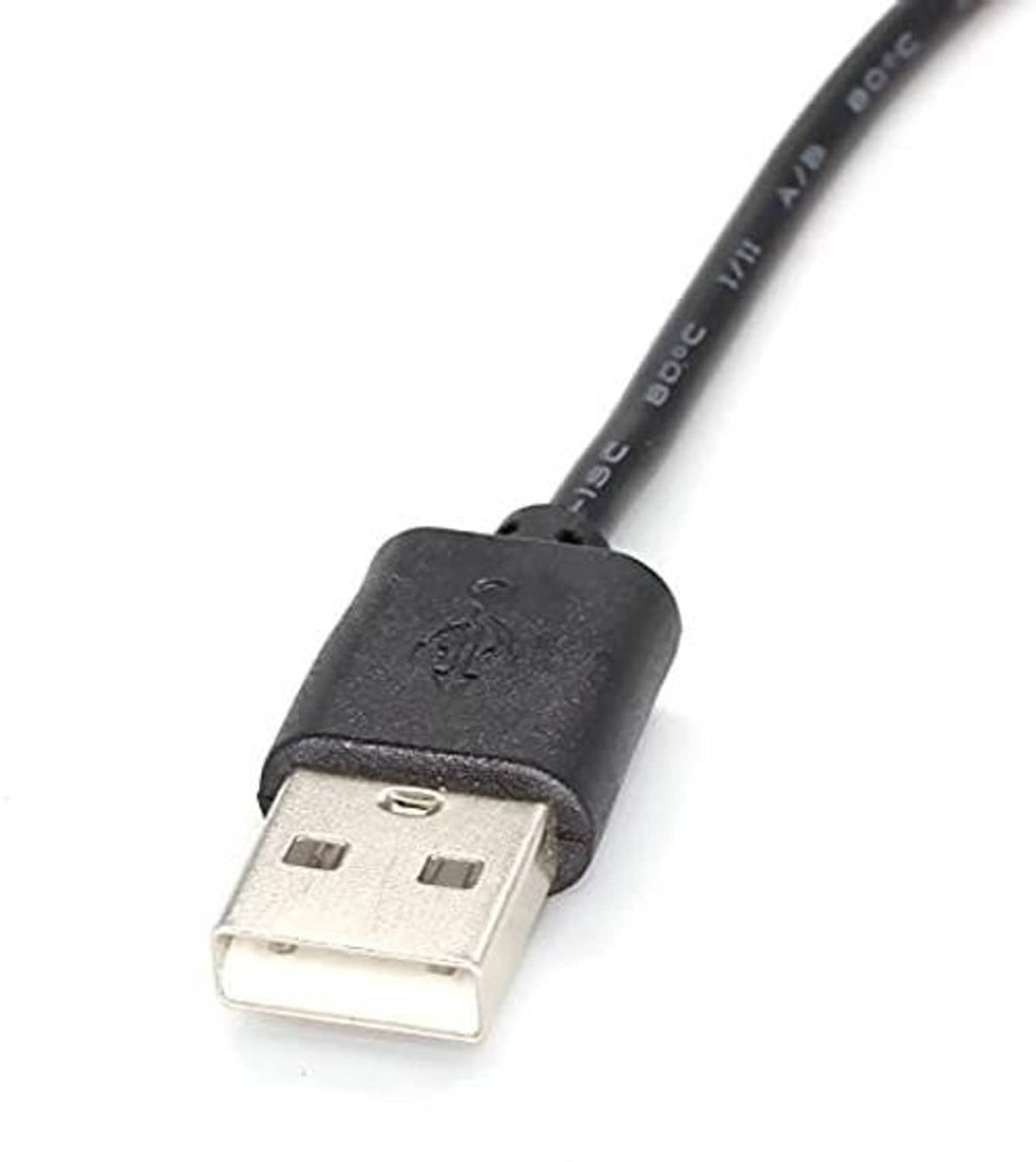 USB-A male connector attached to voltage step-up regulator cable