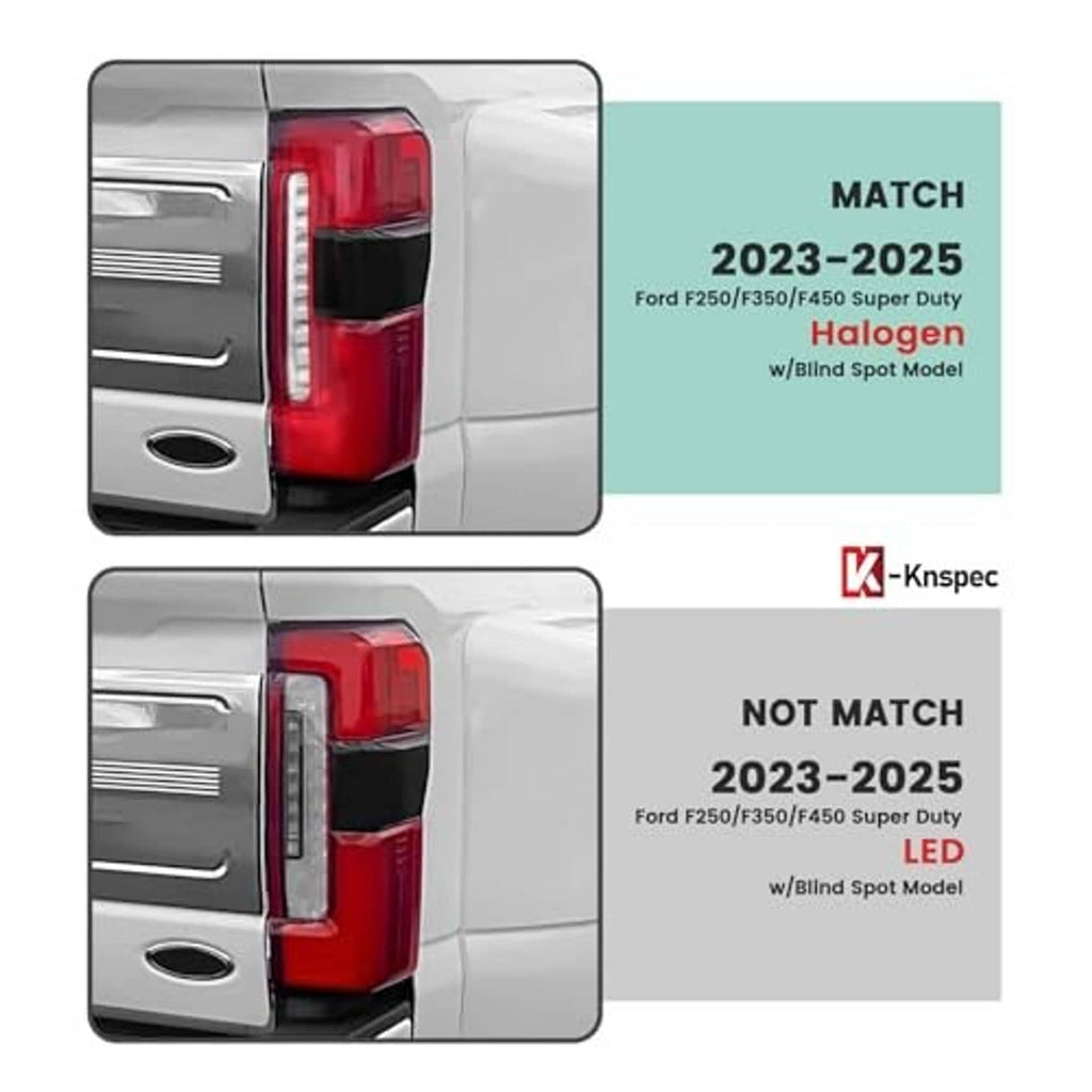 Tail light fitment match view showing right rear red lens and black housing