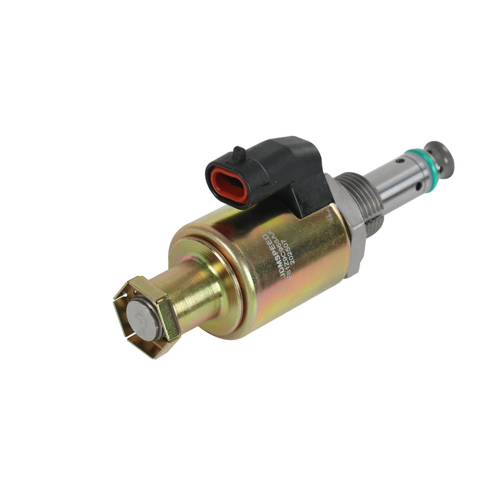 Fuel injection pressure regulator valve with electrical connector, threaded stem, and hex fitting