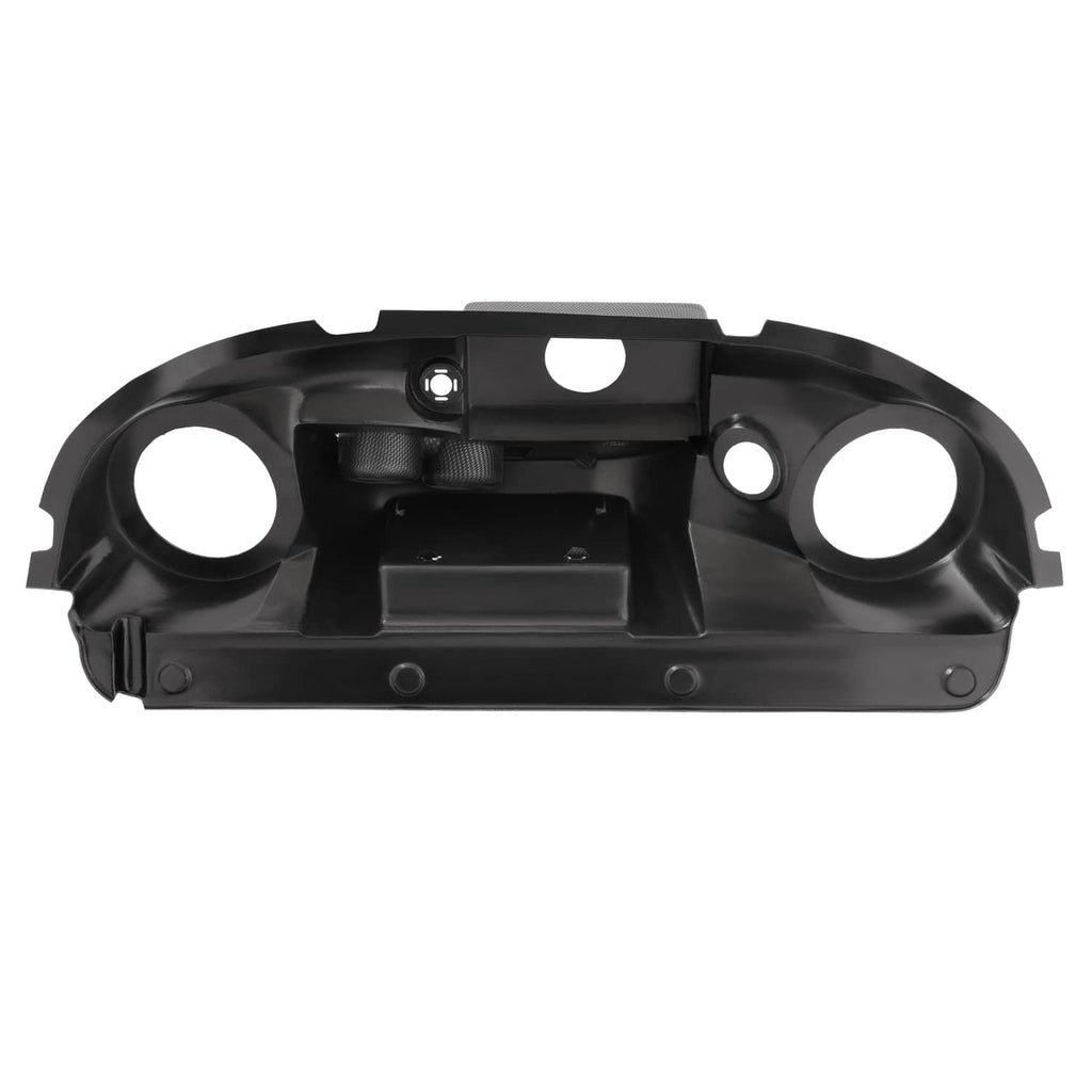 Golf cart dashboard cover base, carbon-fiber style black with speaker and radio cutouts