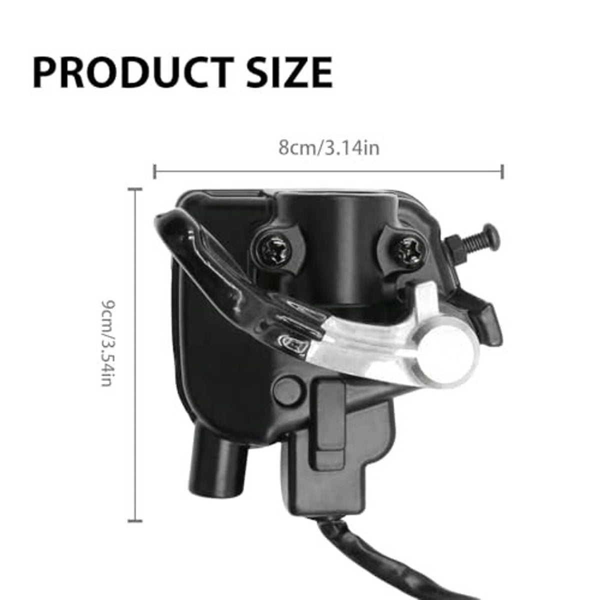 Black thumb throttle control with silver lever and mounting bracket
