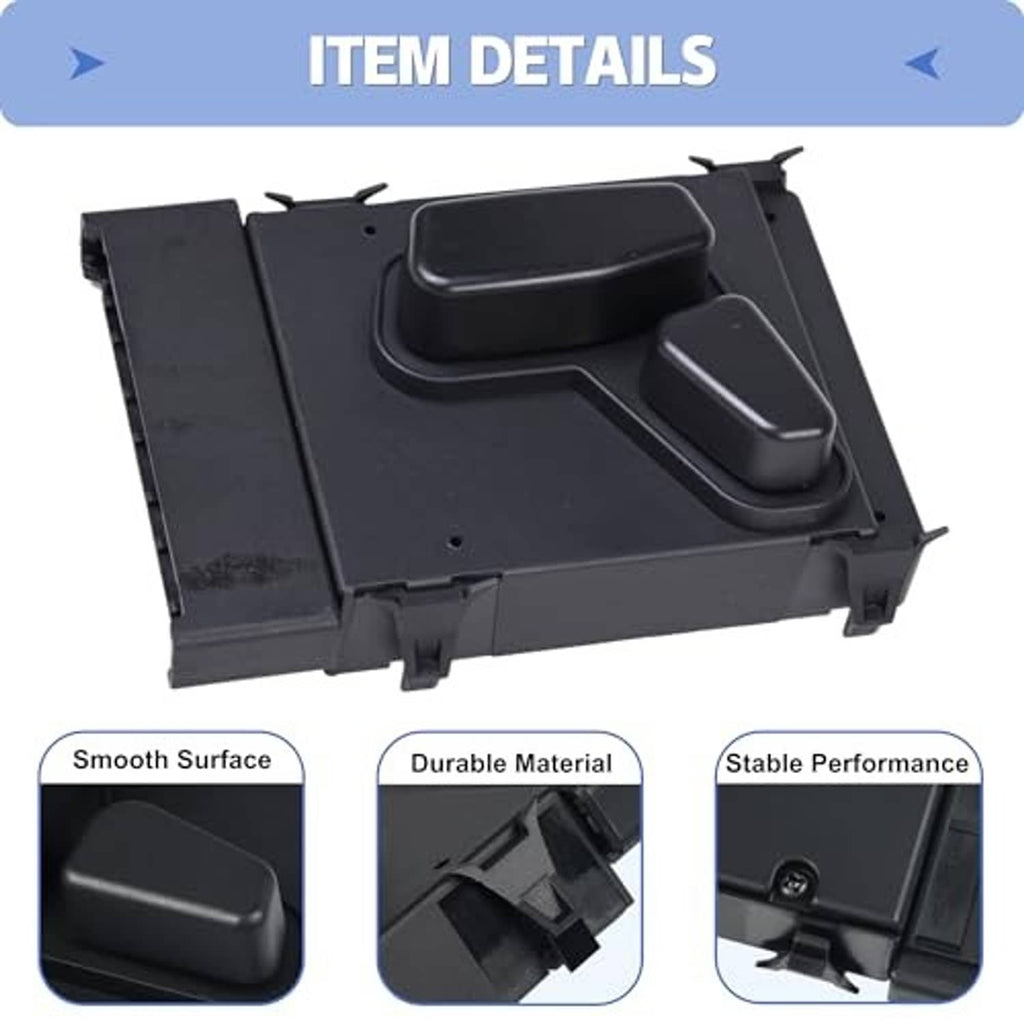 Black power seat switch with smooth rocker buttons and molded control trim