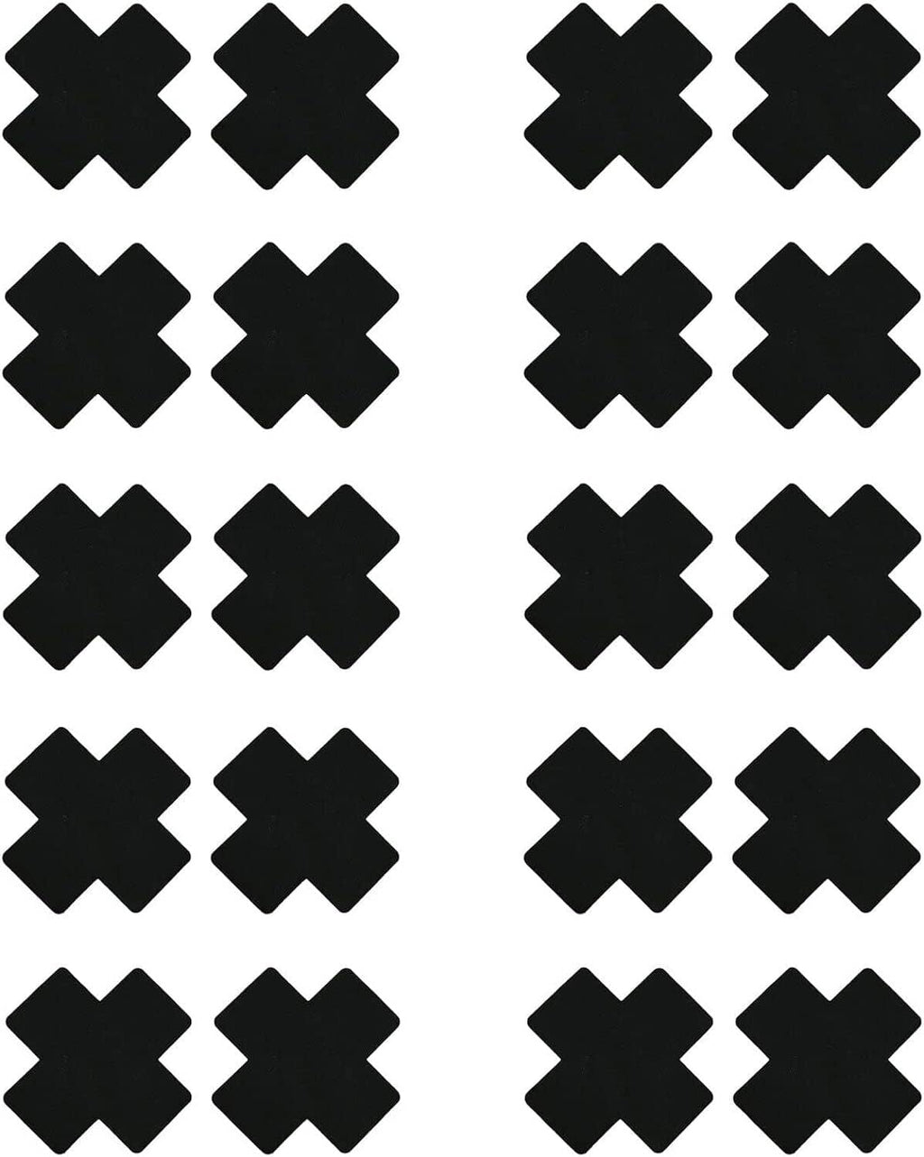 Disposable black nipple pasties, adhesive X-shape set of multiple covers