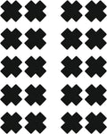 Disposable black nipple pasties, adhesive X-shape set of multiple covers
