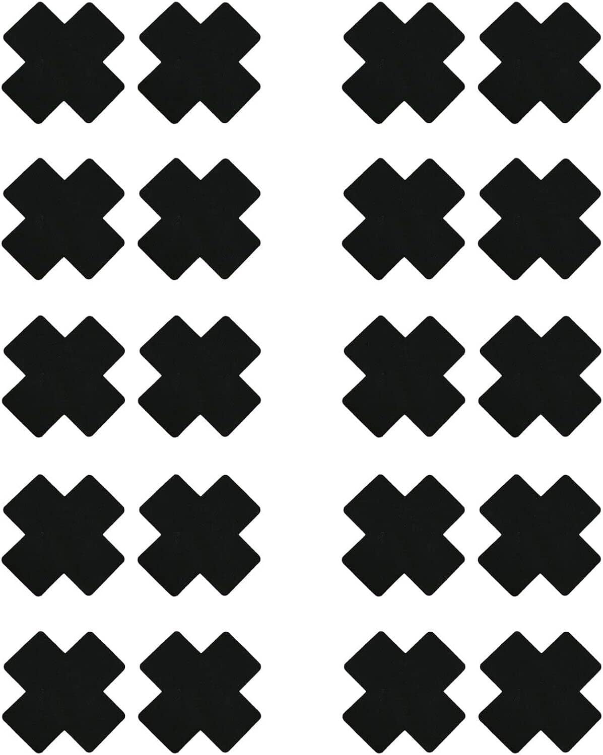 Disposable black nipple pasties, adhesive X-shape set of multiple covers
