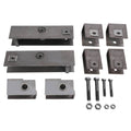 Trailer hanger kit brackets with hardware: metal plates, bolts, and nuts set