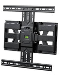 Black ultra-slim TV wall mount bracket with VESA plate and rail slots