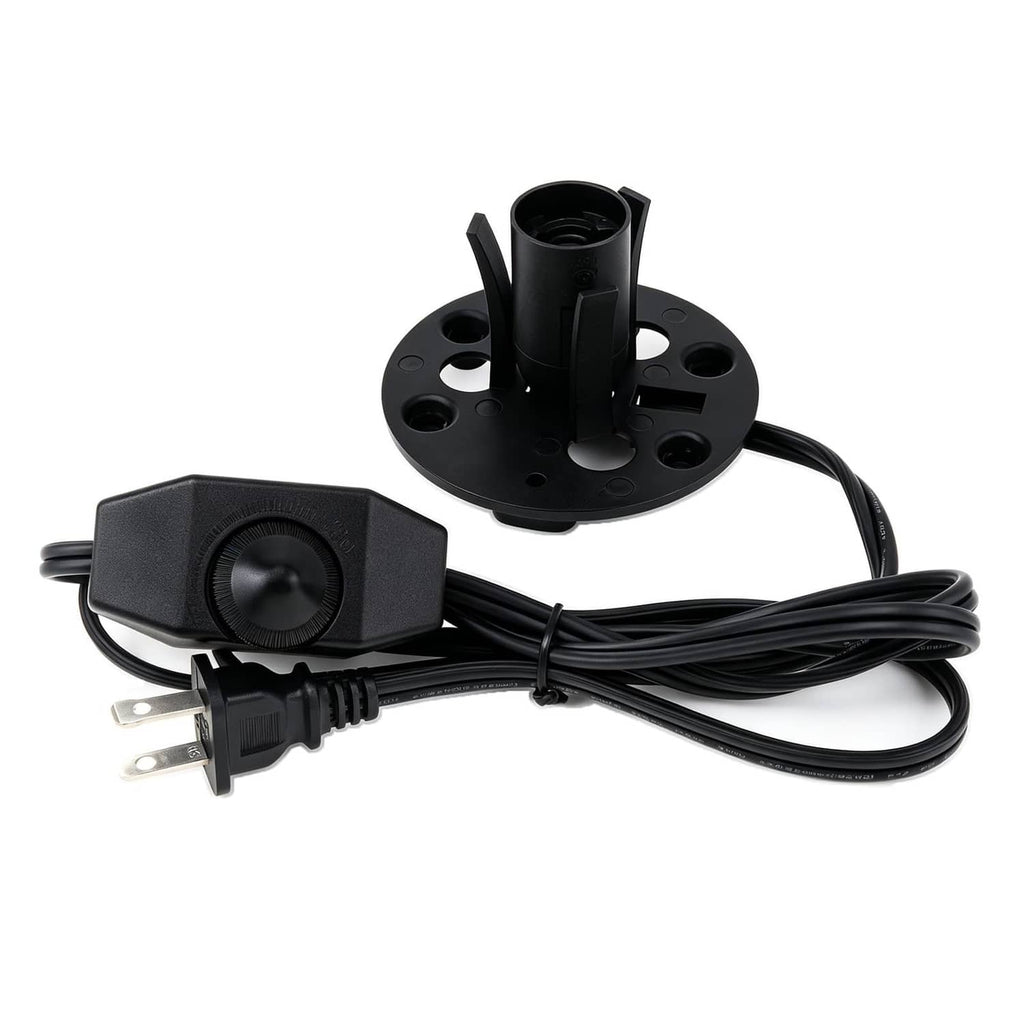 Black Himalayan salt lamp cord replacement kit with socket base, switch, and 5 ft cable