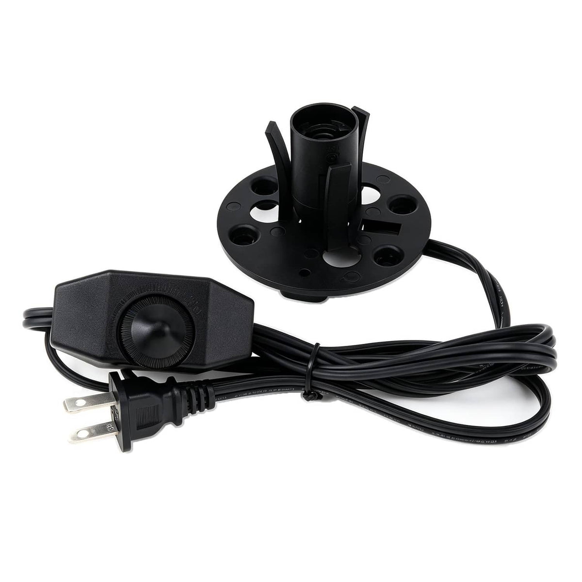 Black Himalayan salt lamp cord replacement kit with socket base, switch, and 5 ft cable