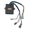 CDI ignition box module with black casing and multi-color wiring harness, mounting loops