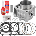 Engine cylinder block and piston kit with piston rings, gaskets, and circlips