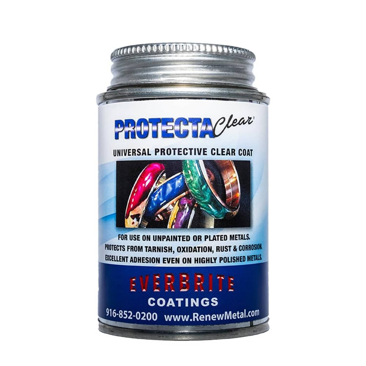 ProtectaClear clear protective coating can, 4 oz jar with metal lid and label