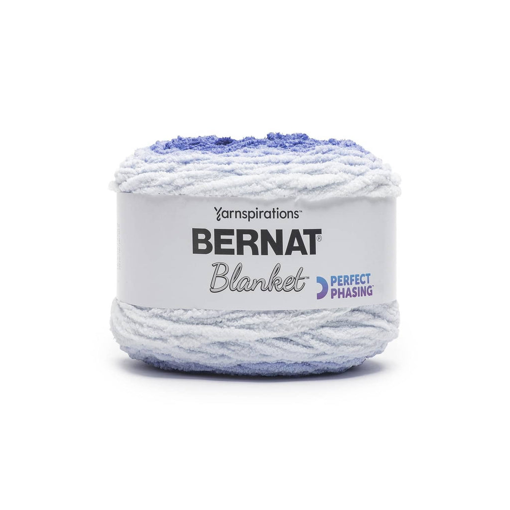 Bernat Blanket Perfect Phasing super bulky yarn cake, light blue ombre