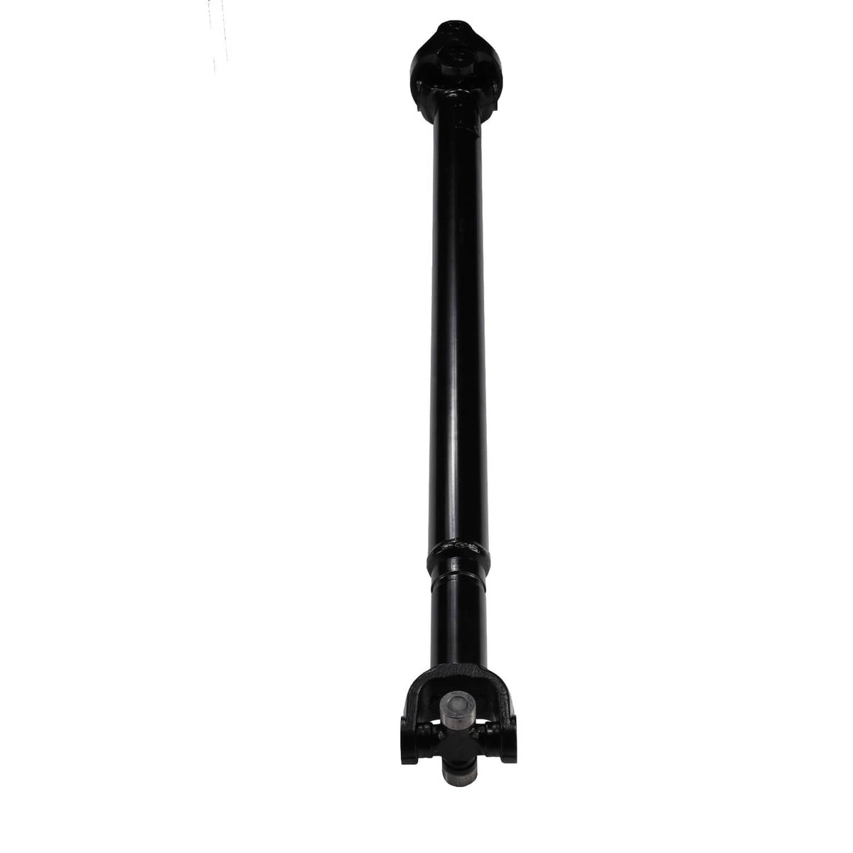 Front drive shaft assembly straight view, black tube with center support