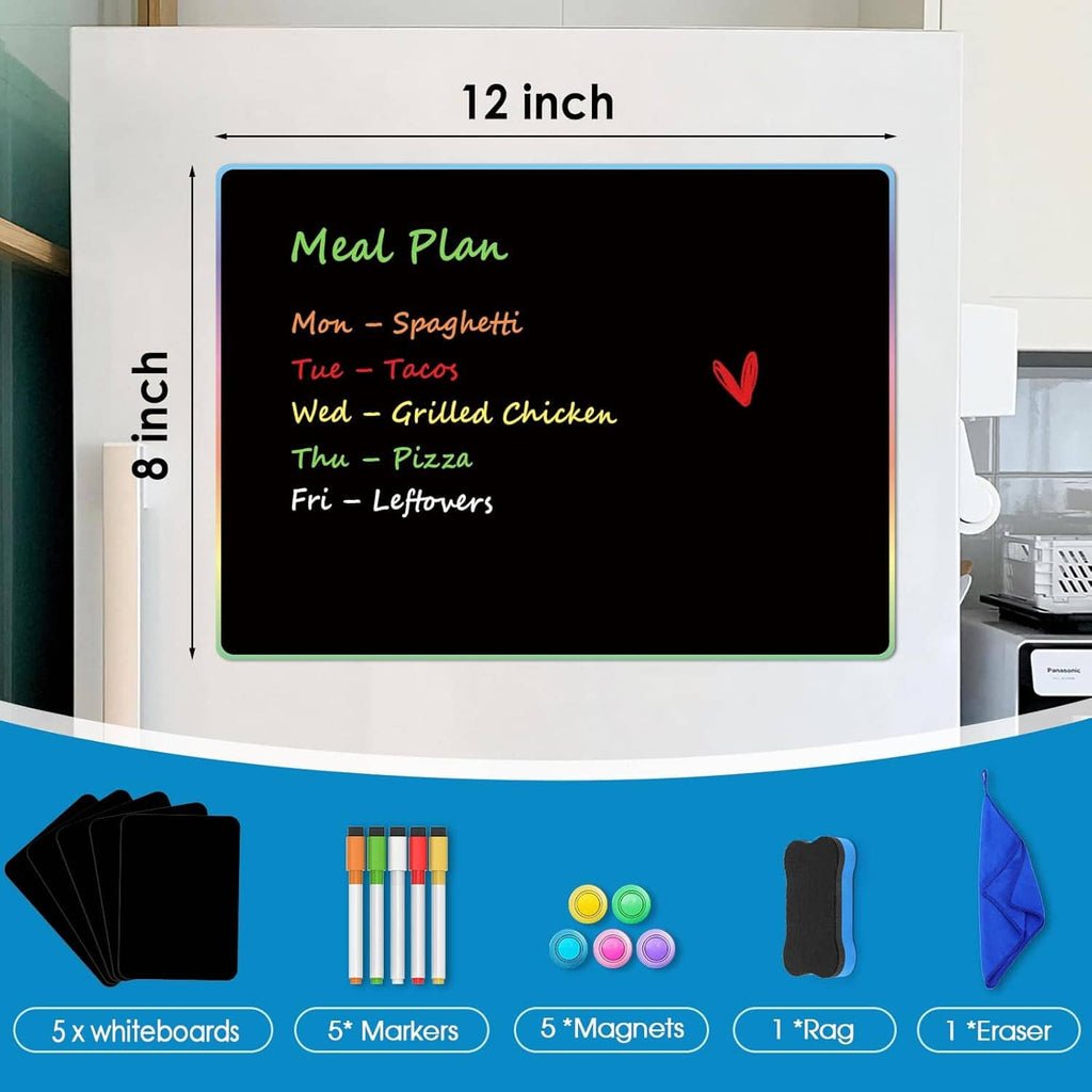 12 x 8 inch magnetic dry erase boards set with markers, magnets, and eraser items