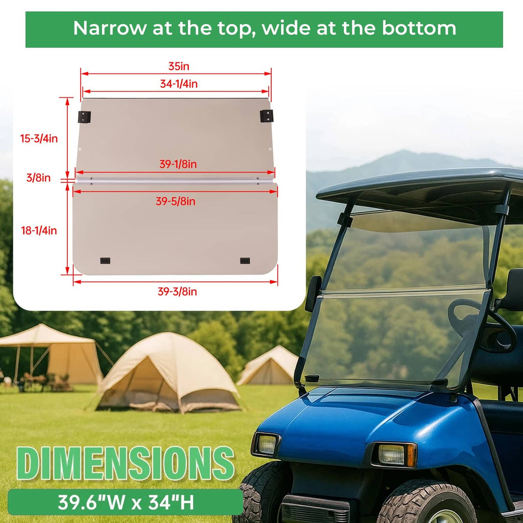 Tinted windscreen dimensions diagram with narrow top and wide bottom outline
