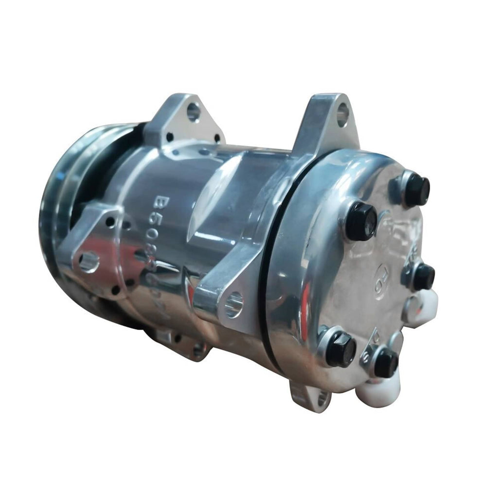 A/C compressor clutch with multi-bolt faceplate and chrome housing