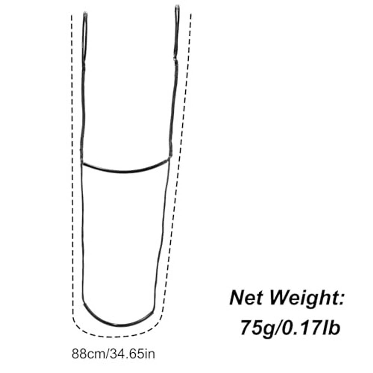 Two-step climbing stick aider with black tubing, showing length and net weight
