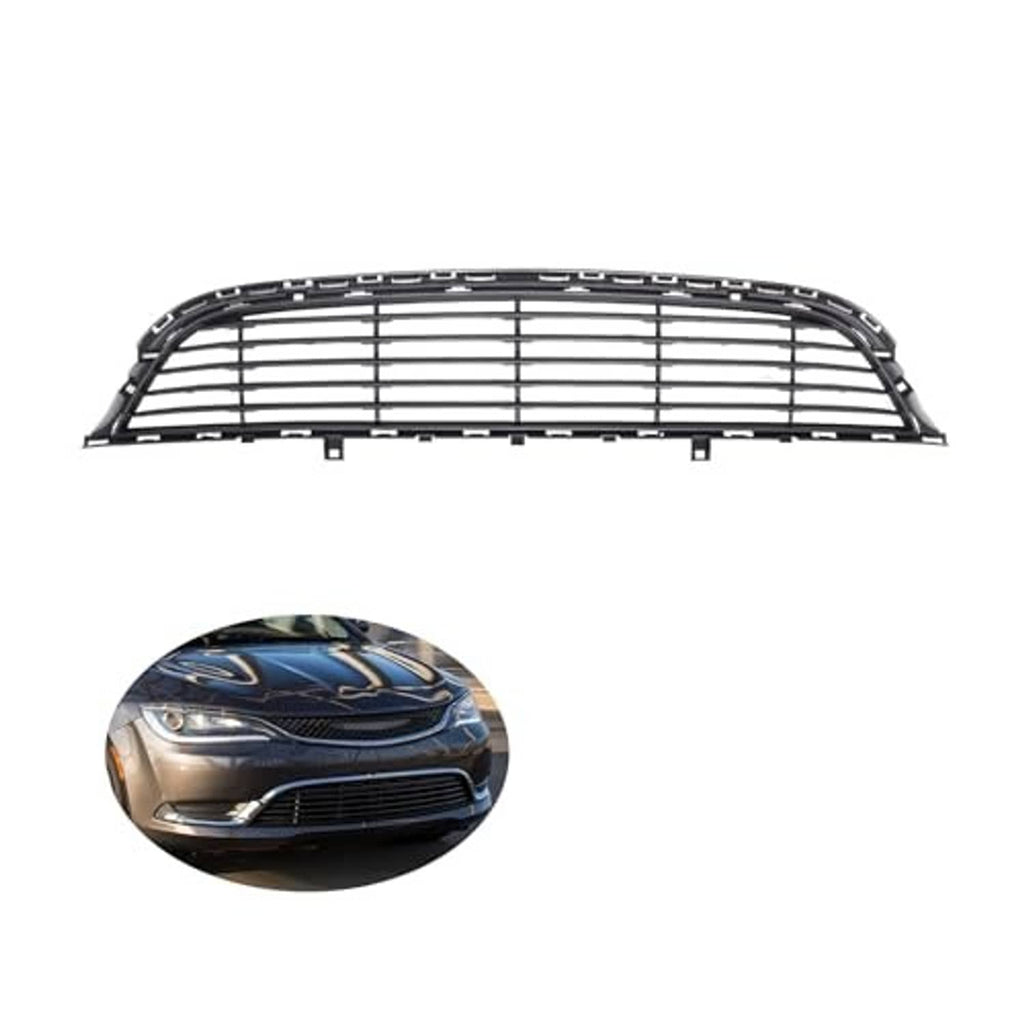 Front lower grille with black outer frame and silver-gray horizontal grille bars