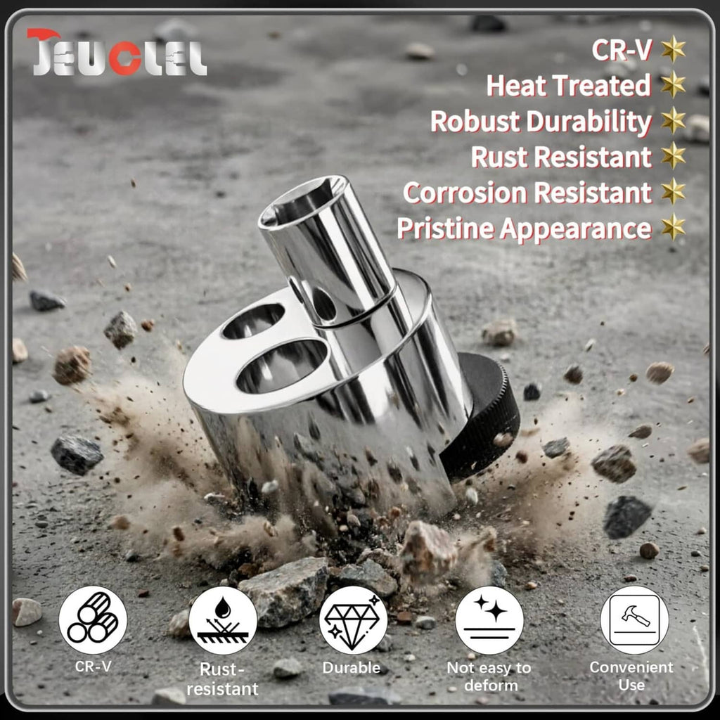 CR-V steel stud remover extractor tool with chrome finish and knurled roller