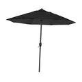 Black 9-ft outdoor patio umbrella with vented canopy and straight pole