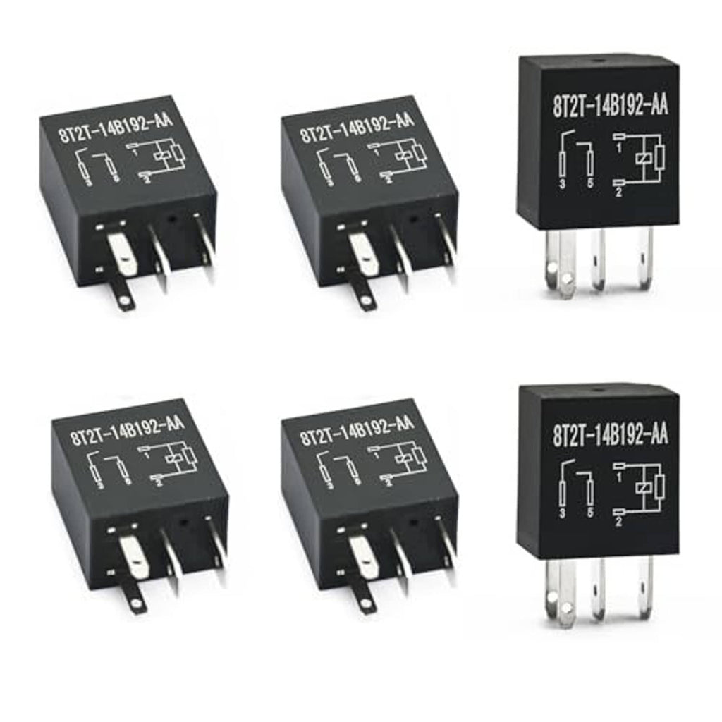 4-pin multi-purpose relay set, black cube housings with silver pin terminals
