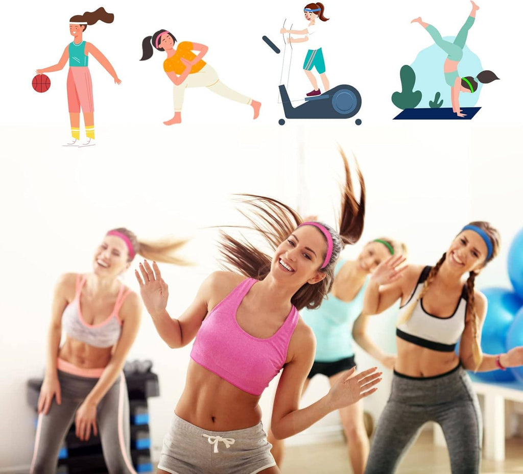 Fitness class scene with athletes, promoting use of athletic pre-wrap foam tape