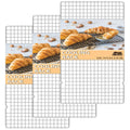 Silver cooling rack set for baking, 15.8 in x 9.8 in, with wire grid shelves