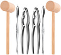 Seafood nutcracker set with wooden mallet handles and metal forks (zinc alloy)
