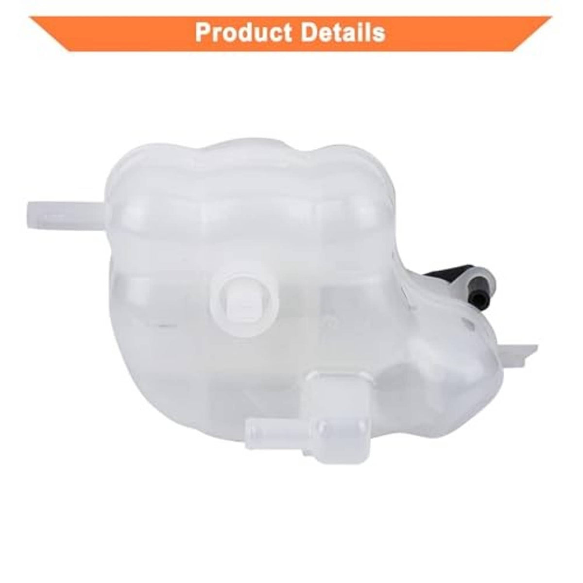 Engine coolant reservoir tank close-up with fill cap opening, white translucent plastic