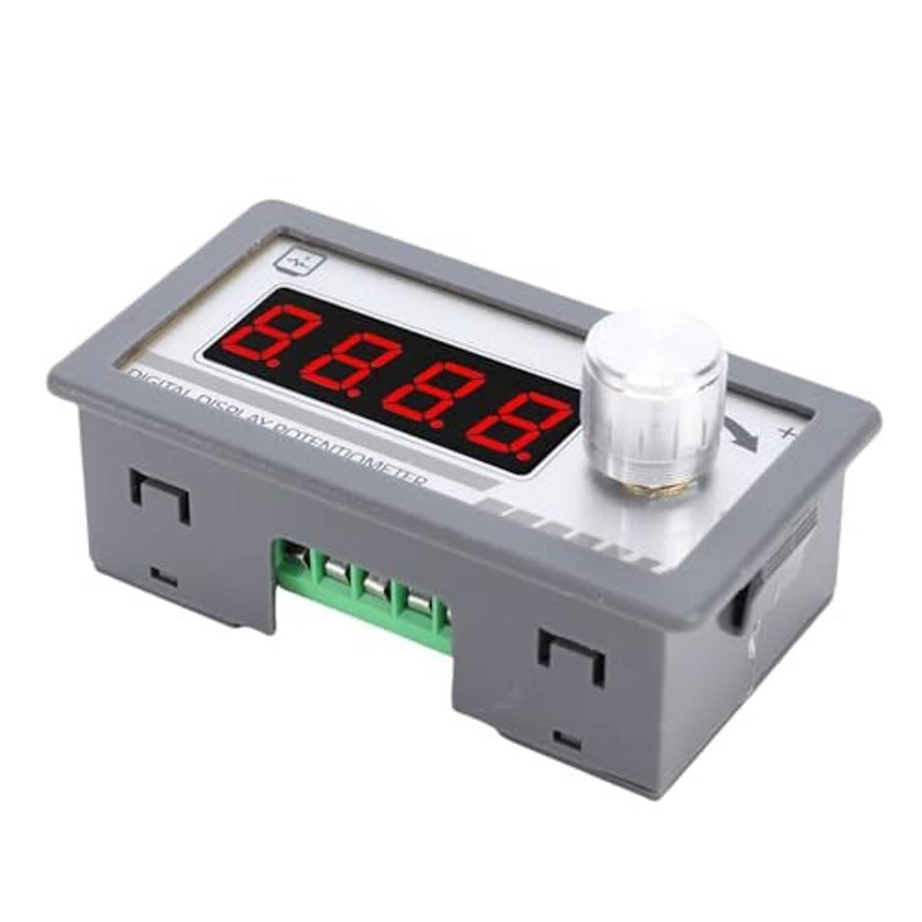 Digital display potentiometer module with red LED digits and green screw terminal block