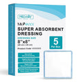 8x8 super absorbent wound dressing pad, white center with blue nonstick border