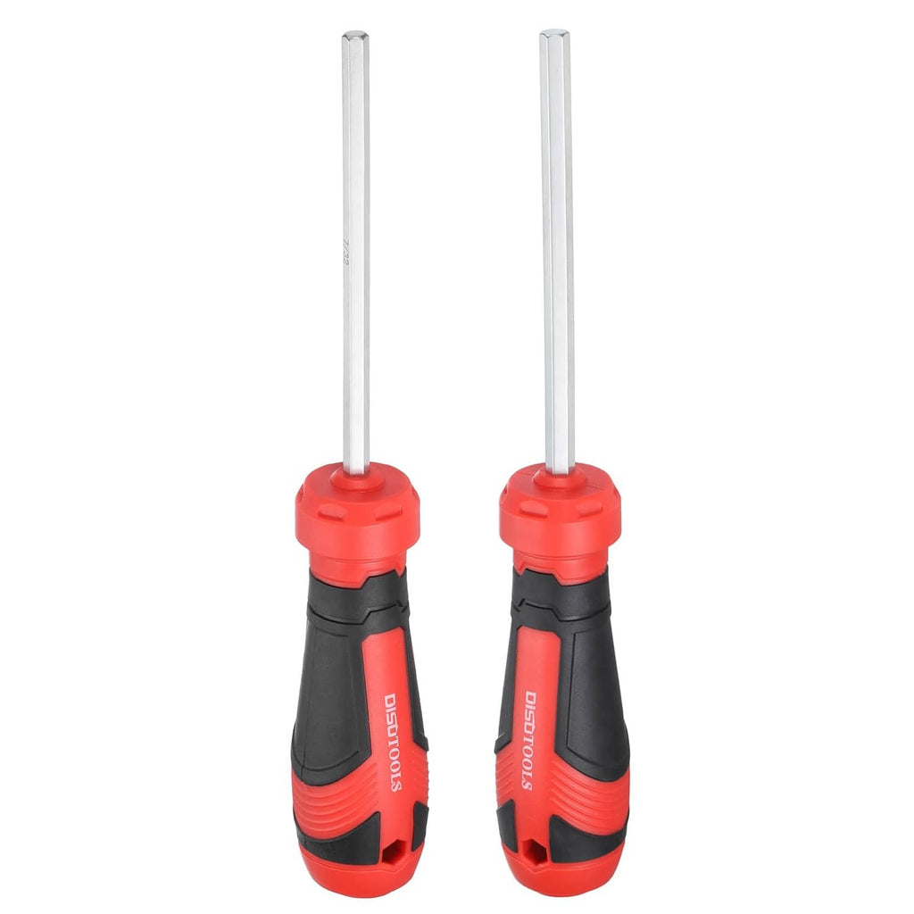 HARFINGTON hex screwdriver set, two screwdrivers with red/black handles and silver shafts