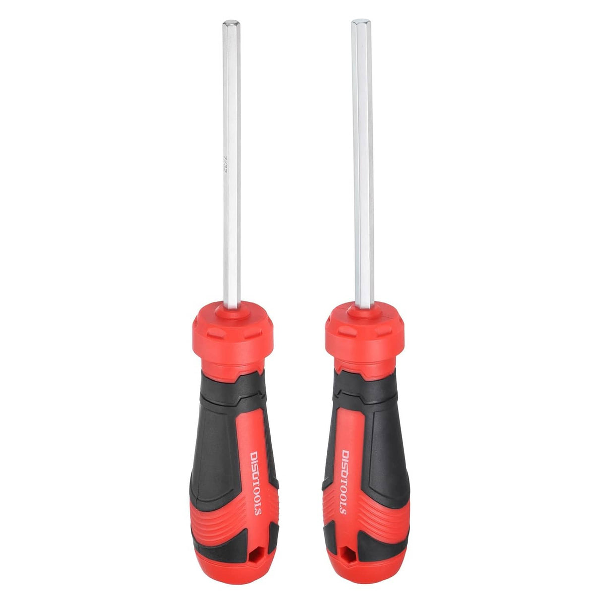 HARFINGTON hex screwdriver set, two screwdrivers with red/black handles and silver shafts