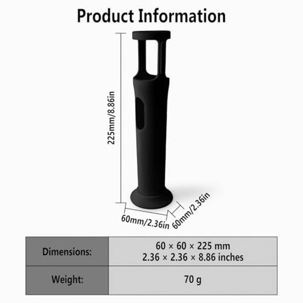 Black silicone mic cover, tall cylinder shape with oval side button cut-out