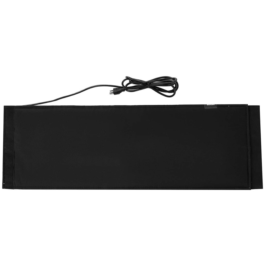 Insulated gas cylinder warmer band, black rectangular with attached power cord