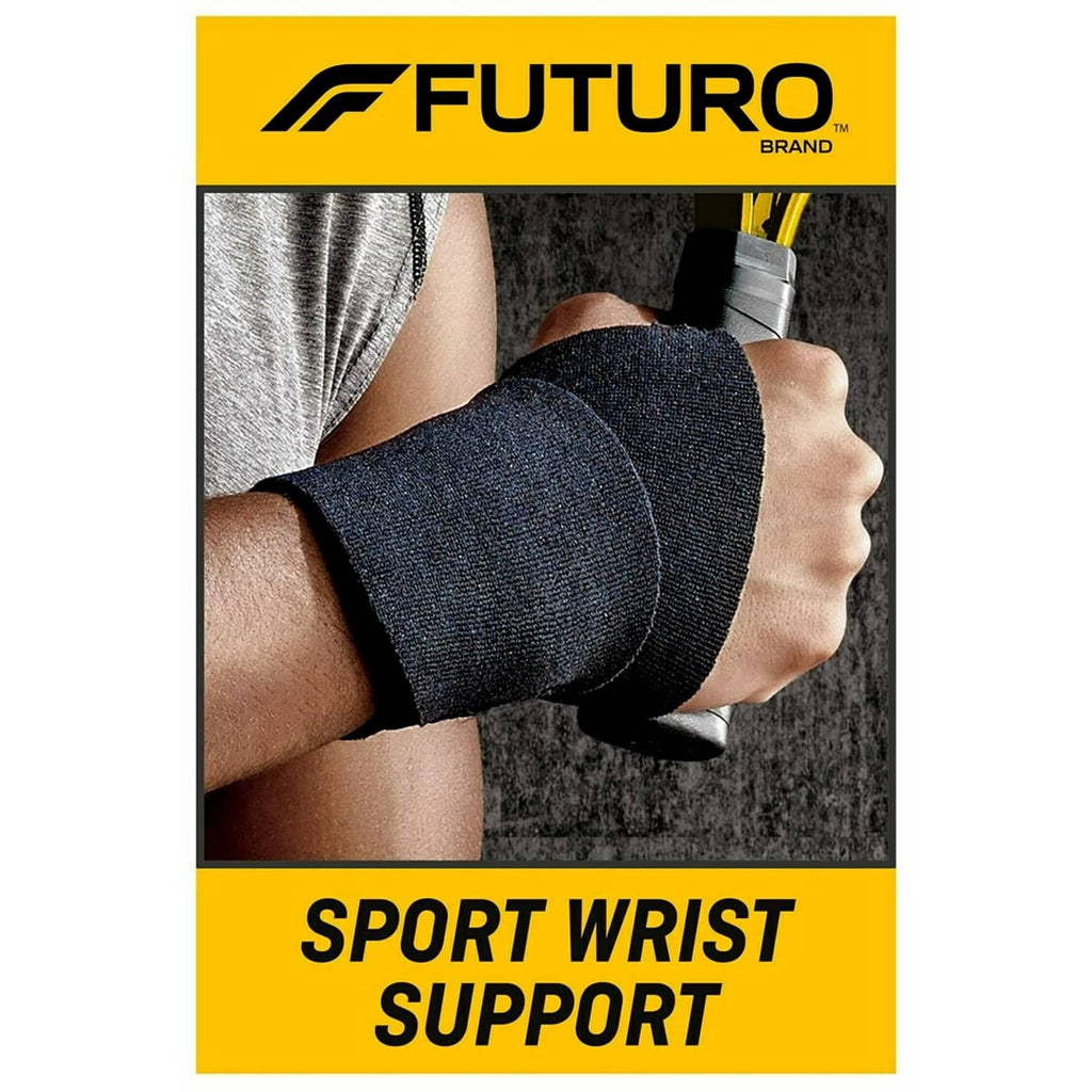 Dark sport wrist support with wrap-around band, shown close-up