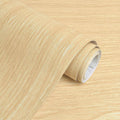 Light wood grain contact paper roll close-up with embossed wood-fiber texture lines