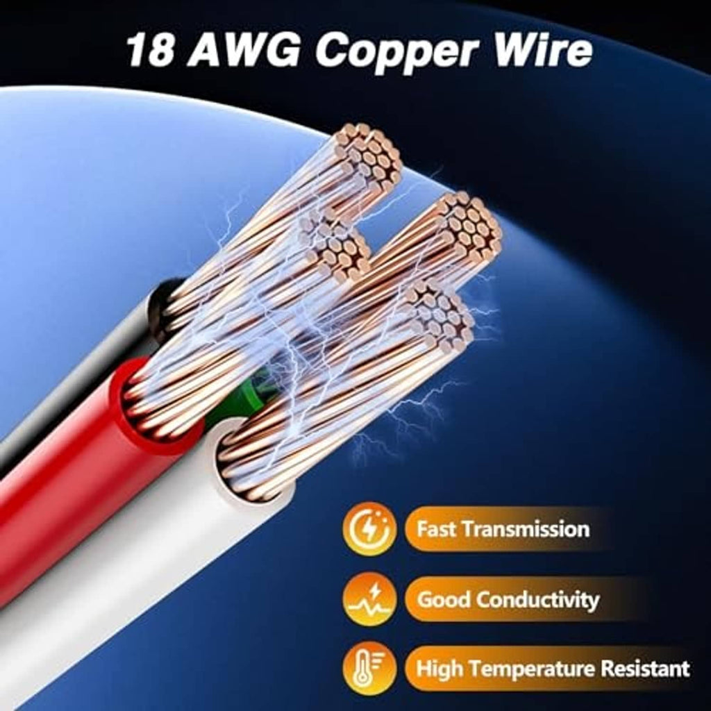 Bundled 18 AWG copper wire leads for headlamp connections with insulated conductors
