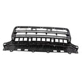 Front lower bumper grille, black plastic with horizontal and vertical bar design