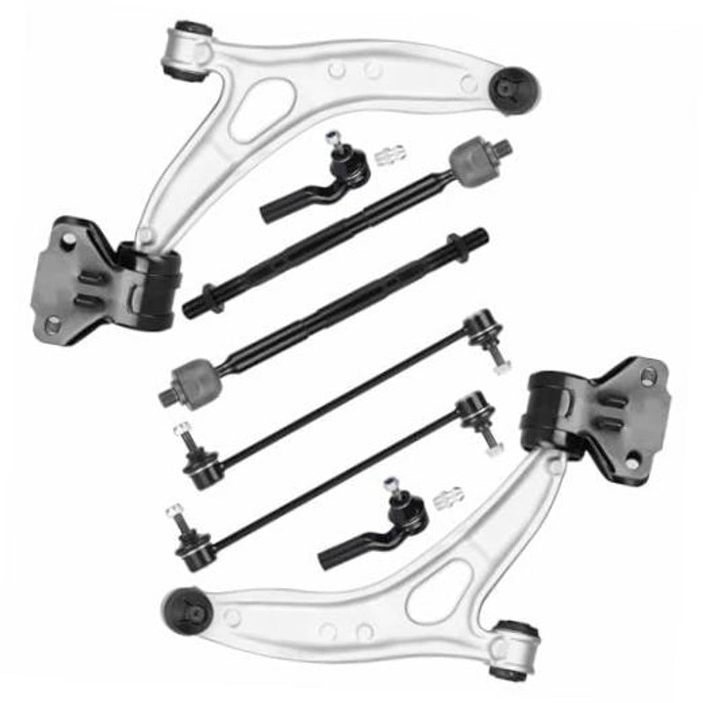 Set of front lower control arms with ball joints and bushings, white and black parts